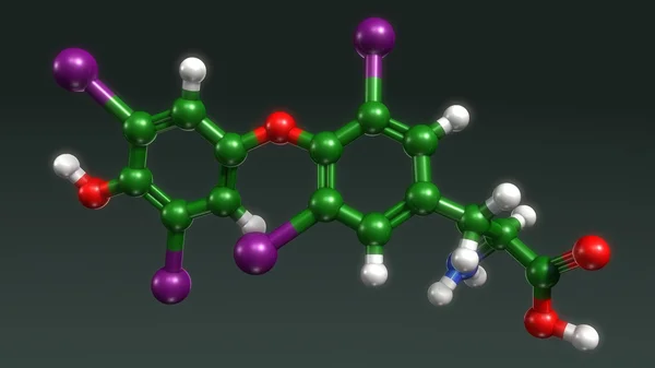 Thyroxine hormoon structuur — Stockfoto