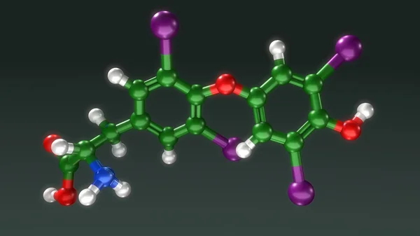 Thyroxine hormoon structuur — Stockfoto