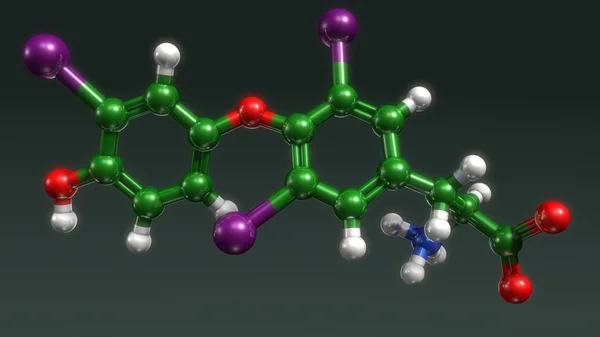 トリヨードサイロニン ホルモン構造 — ストック写真