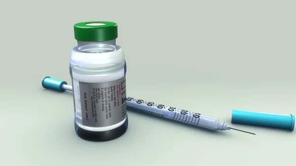 Frasco de insulina com seringa — Fotografia de Stock
