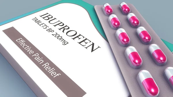 Ibuprofen gyógyszert tabletta — Stock Fotó