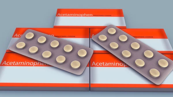 Acetaminophen piller strimler - Stock-foto