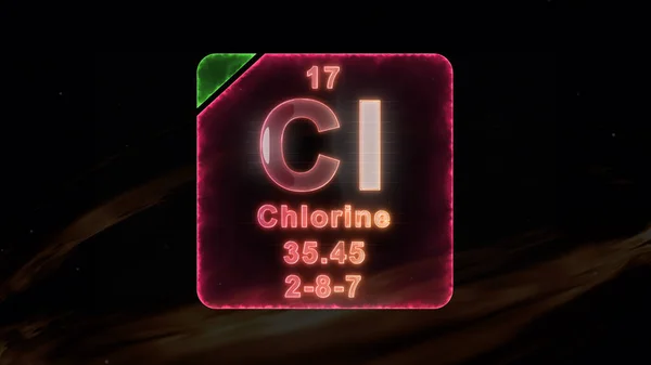 现代周期表中的氯元素 — 图库照片