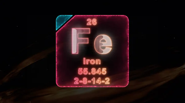 Modern Periyodik Tablo Dan Demir Element — Stok fotoğraf