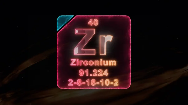 Zirconium现代周期表元素 — 图库照片