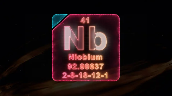 Nióbio Elemento Tabela Periódica Moderna — Fotografia de Stock