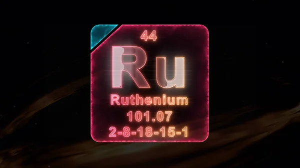 Ruthenium Elementul Tabelului Periodic Modern — Fotografie, imagine de stoc