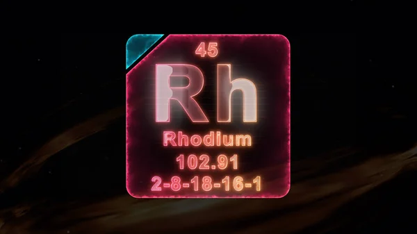 Rhodium Współczesny Element Układu Okresowego — Zdjęcie stockowe