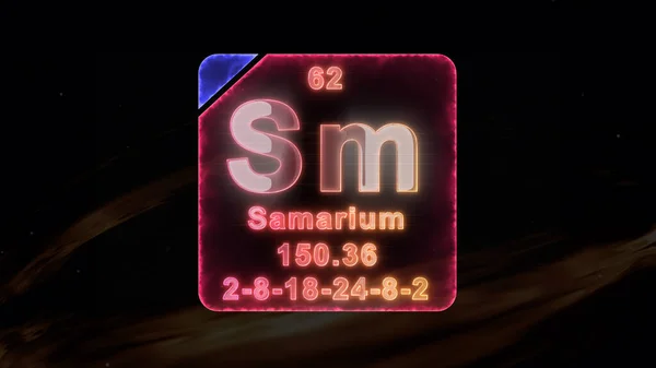 Samarium Modern Periodic Table Element — Stock Photo, Image