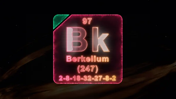 Berkelium现代周期表元素 — 图库照片