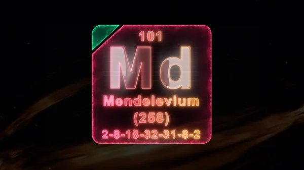 Mendelevium现代周期表元素 — 图库照片