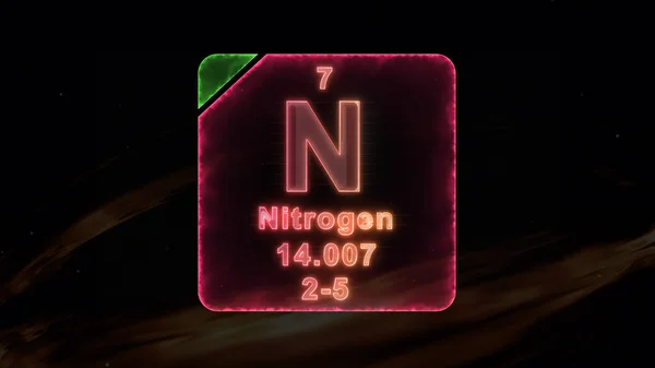Kväve Det Kemiska Elementet Med Symbolen Och Atomnummer Den Upptäcktes — Stockfoto