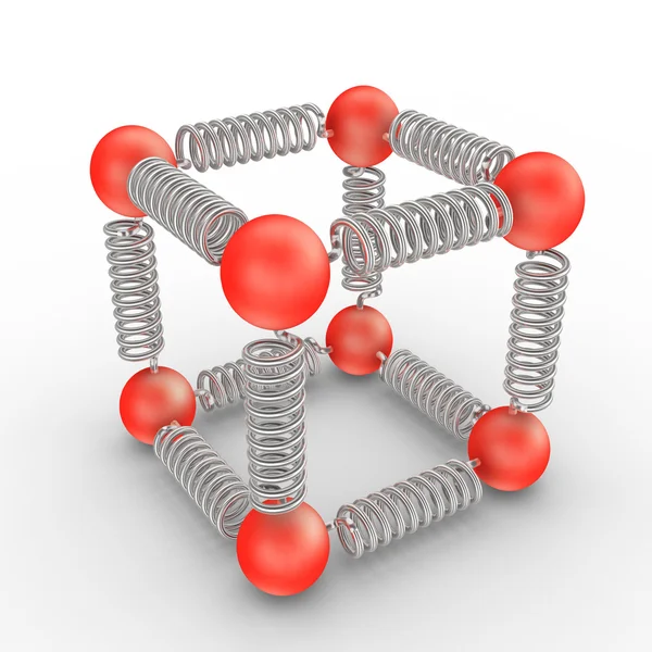 Molecules bonding on white — Stock Photo, Image