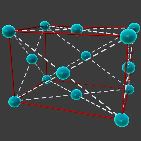 Face-Centered Cubic Unit Cell — Stock Photo, Image