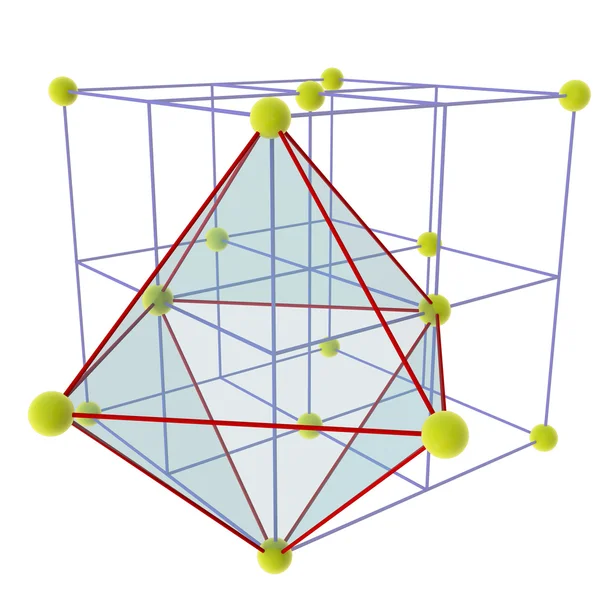 Att lokalisera oktaedriska hålrum — Stockfoto