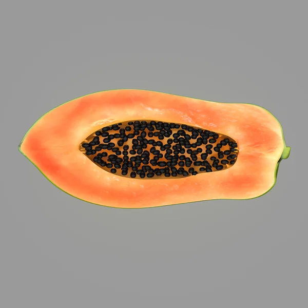 Papaya fruit half — 图库照片