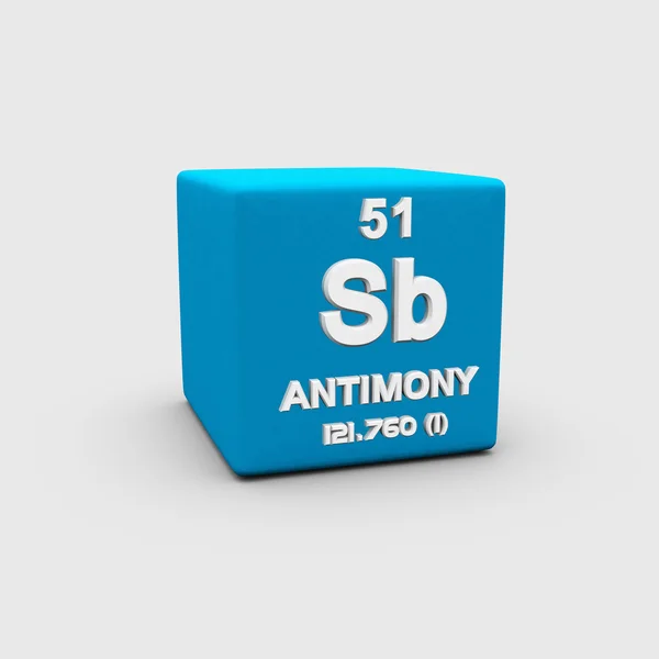 Simbolo del numero atomico antimonio — Foto Stock