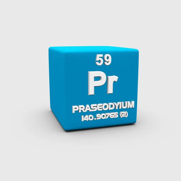 Symbol praseodyium atomové číslo — Stock fotografie
