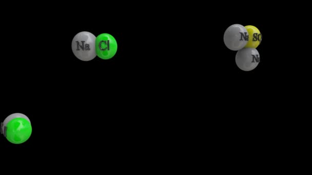 Научная анимация NaCl KCl — стоковое видео