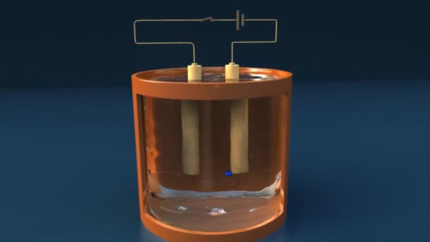 Refinamiento electrolítico animación científica — Vídeo de stock
