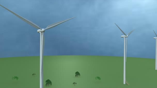 Wind energy industrial animation — Stock Video