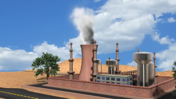 Εργοστάσιο καπνού βιομηχανική κινούμενα σχέδια — Αρχείο Βίντεο