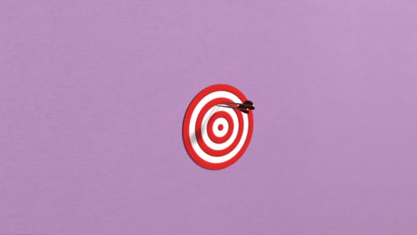 Arrows fly at target of darts — 비디오