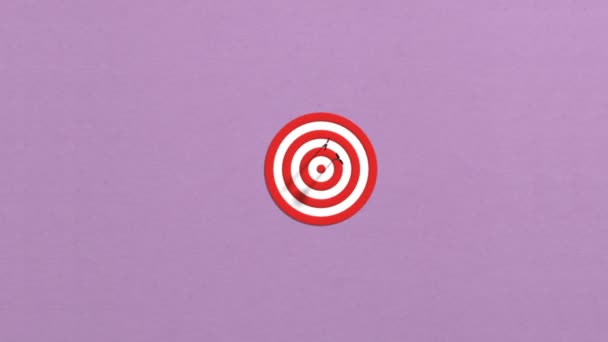 Arrows fly at target of darts — 비디오