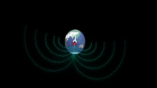 Анимация Earth Magantic — стоковое видео