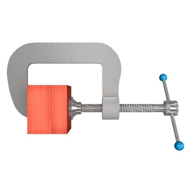 Metal Clamp on white clipart