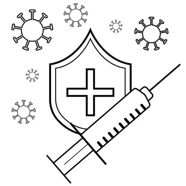 Медицинский Шприц Икона Вакцины Шаблон Графического Веб Дизайна Концепция Вакцинации — стоковый вектор