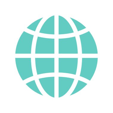 Dünya küresi ikonu. Vektör illüstrasyonu beyaz arkaplanda izole edildi