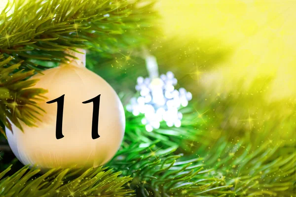 Decorações Natal Bola Com Número Para Calendário Natal — Fotografia de Stock
