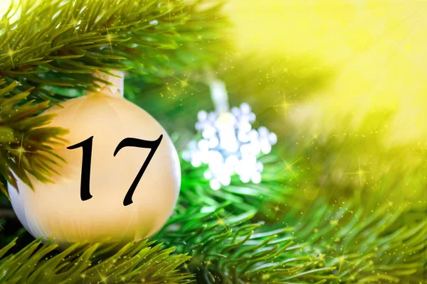 Decorazioni Natalizie Palla Con Numero Calendario Natalizio — Foto Stock