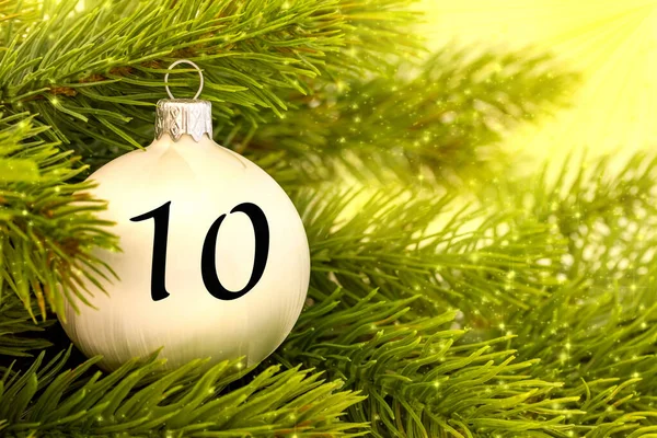 Decoraciones Navidad Bola Con Número Para Calendario Navidad — Foto de Stock