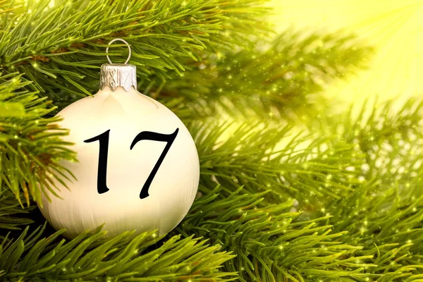 Decorazioni Natalizie Palla Con Numero Calendario Natalizio — Foto Stock