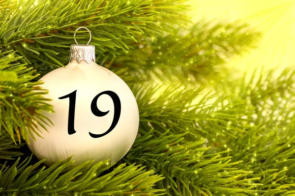 Decoraciones Navidad Bola Con Número Para Calendario Navidad — Foto de Stock