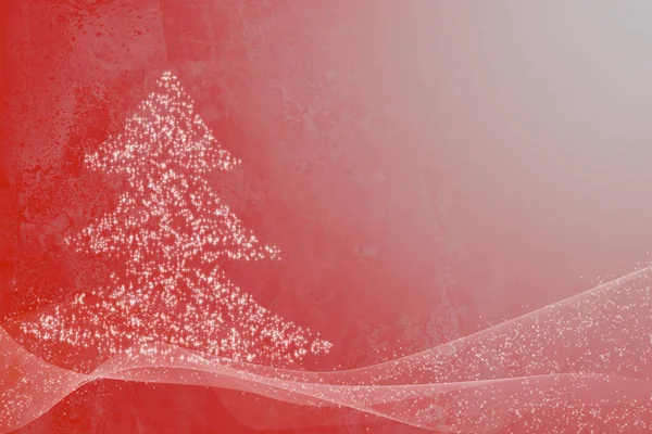 Árbol Navidad Hecho Estrellas Sobre Fondo Rojo — Foto de Stock