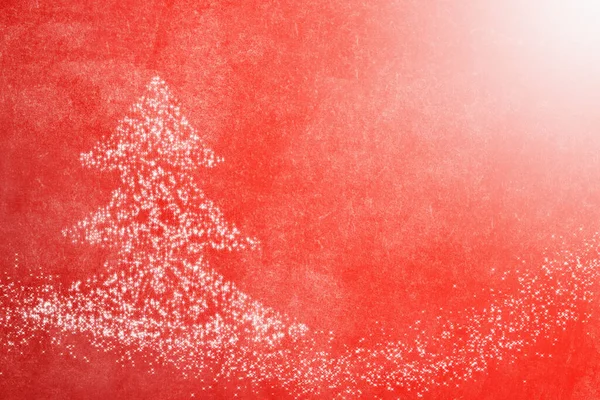 Árbol Navidad Hecho Estrellas Sobre Fondo Rojo — Foto de Stock