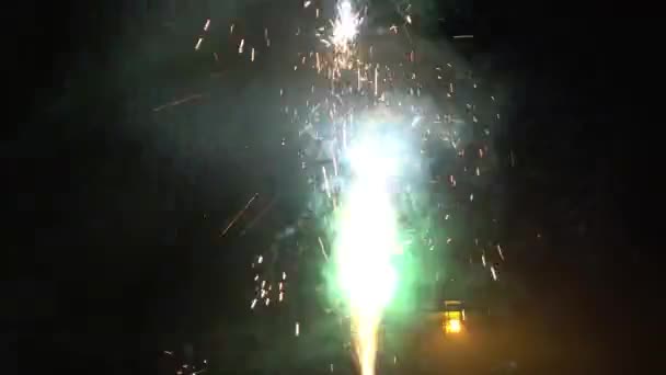 Een Mooi Vuurwerk Oudejaarsavond — Stockvideo