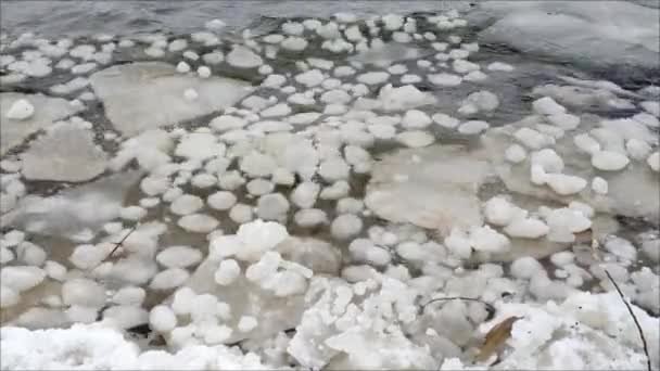 Floes Glace Sur Lac Des Températures Glaciales — Video