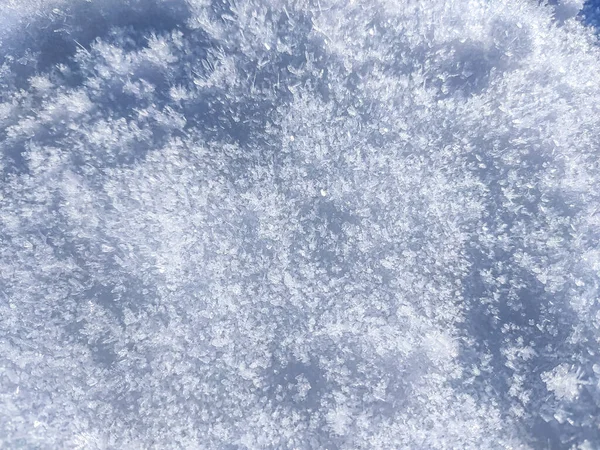 Close Snow Ice Crystals — Stock Photo, Image