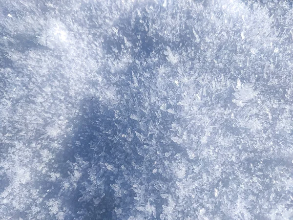 Zblízka Sníh Ledové Krystaly — Stock fotografie