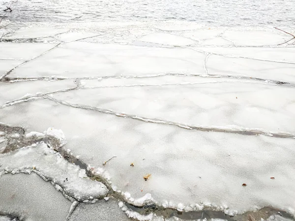 Ghiaccio Galleggia Lago Temperature Gelide — Foto Stock