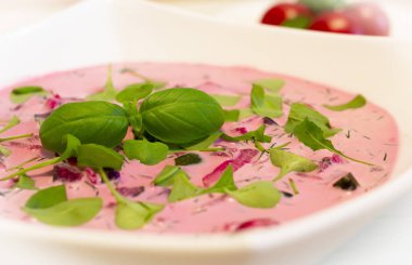 Pancarlı soğuk yaz sebze çorbası. Esrar çorbası..