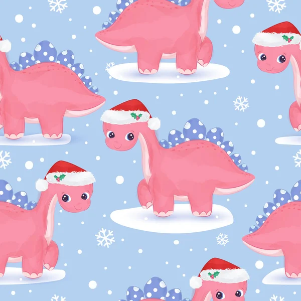 Cute dinosaur pattern for christmas background. Christmas background illustration