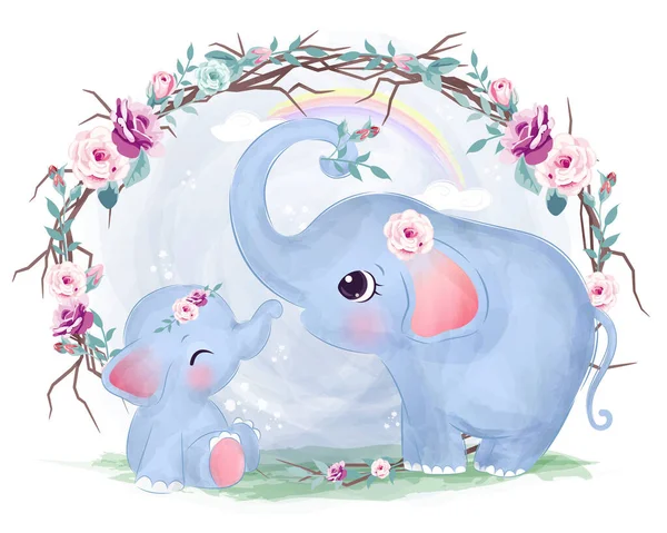 adorable animals illustration in watercolor for personal project
