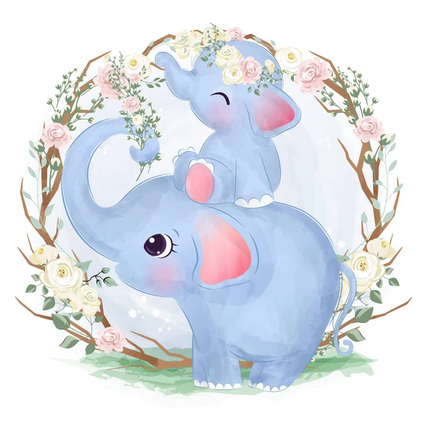 Niño De La Ducha Del Bebé. Elefante Lindo Ilustraciones svg, vectoriales,  clip art vectorizado libre de derechos. Image 83083372