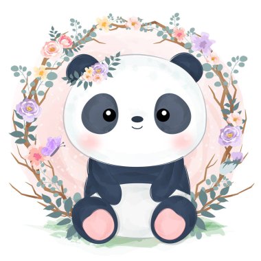 Şirin Bebek panda illüstrasyon
