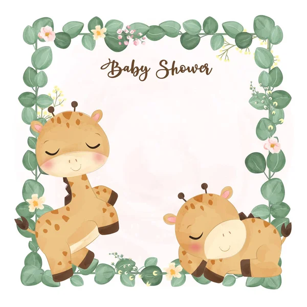 Little Giraffe Baby Shower — Stockový vektor